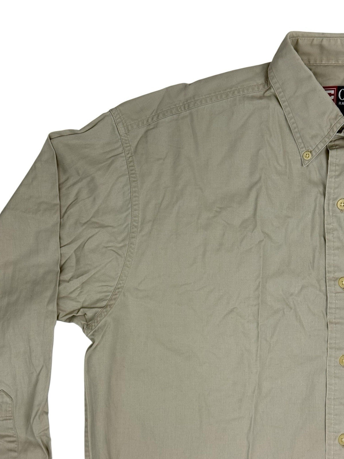Chaps Ralph Lauren Retro Beige Cotton Shirt Medium