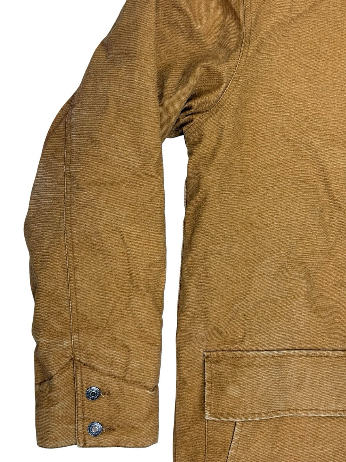 DC Brown Heavyweight Zip Hooded Insulated Denim Long Jacket Medium