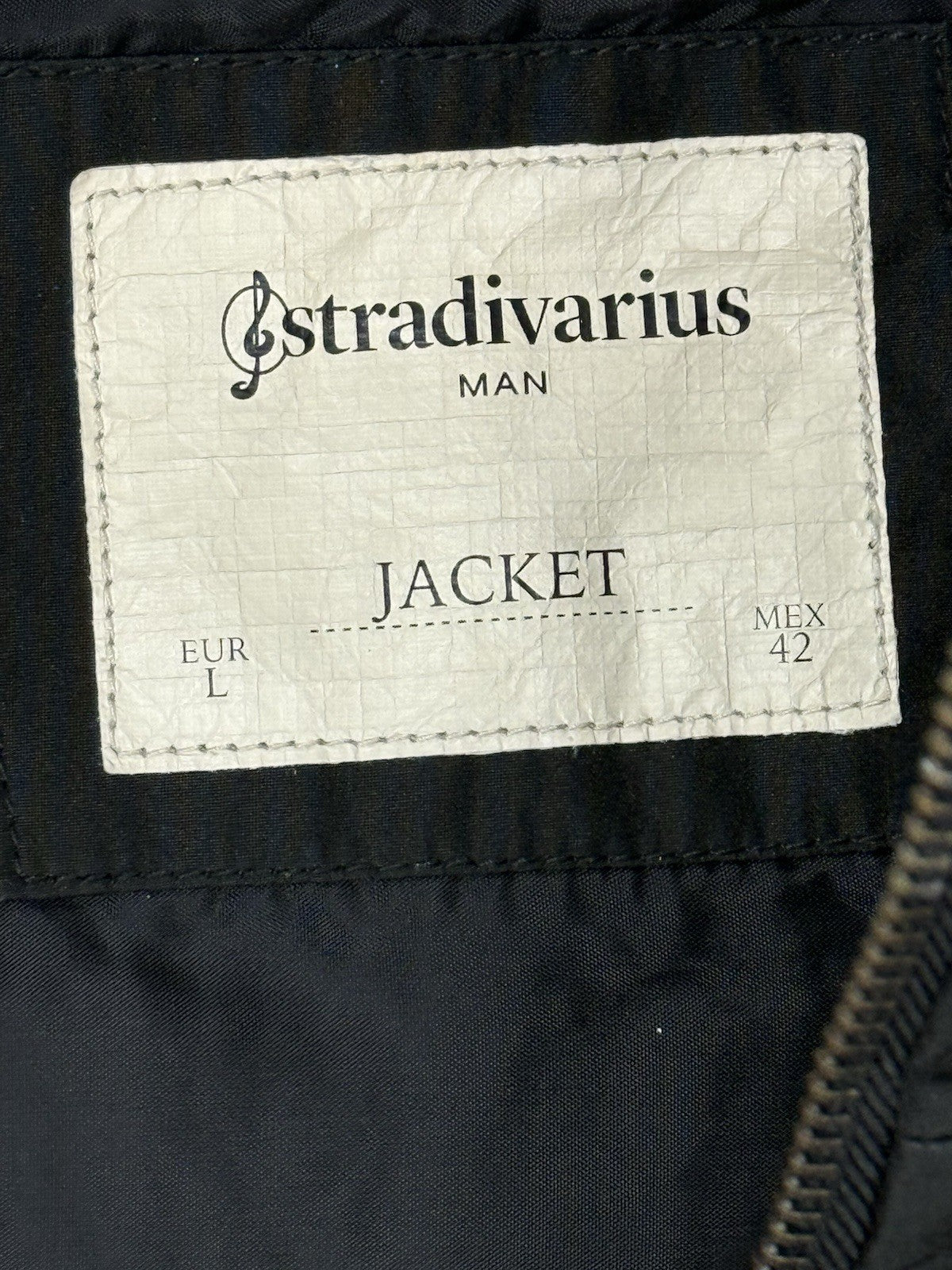 Stradivarius Black Insulated Bomber Jacket Large
