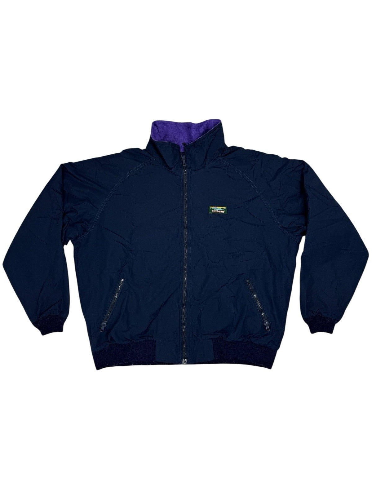 LL Bean Blue Vintage Warm Up Zip Jacket XL