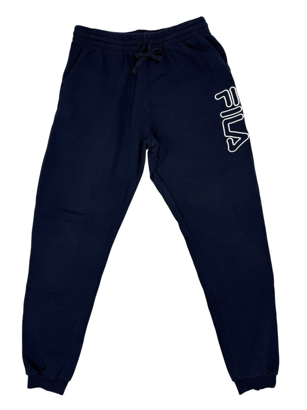 Fila Blue Cotton Blend Embroidered Tracksuit Bottom Youth Large (Age 14)