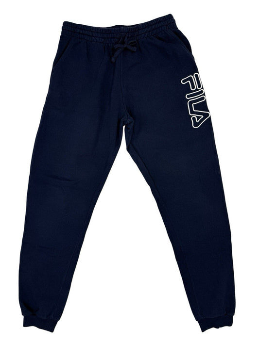 Fila Blue Cotton Blend Embroidered Tracksuit Bottom Youth Large (Age 14)