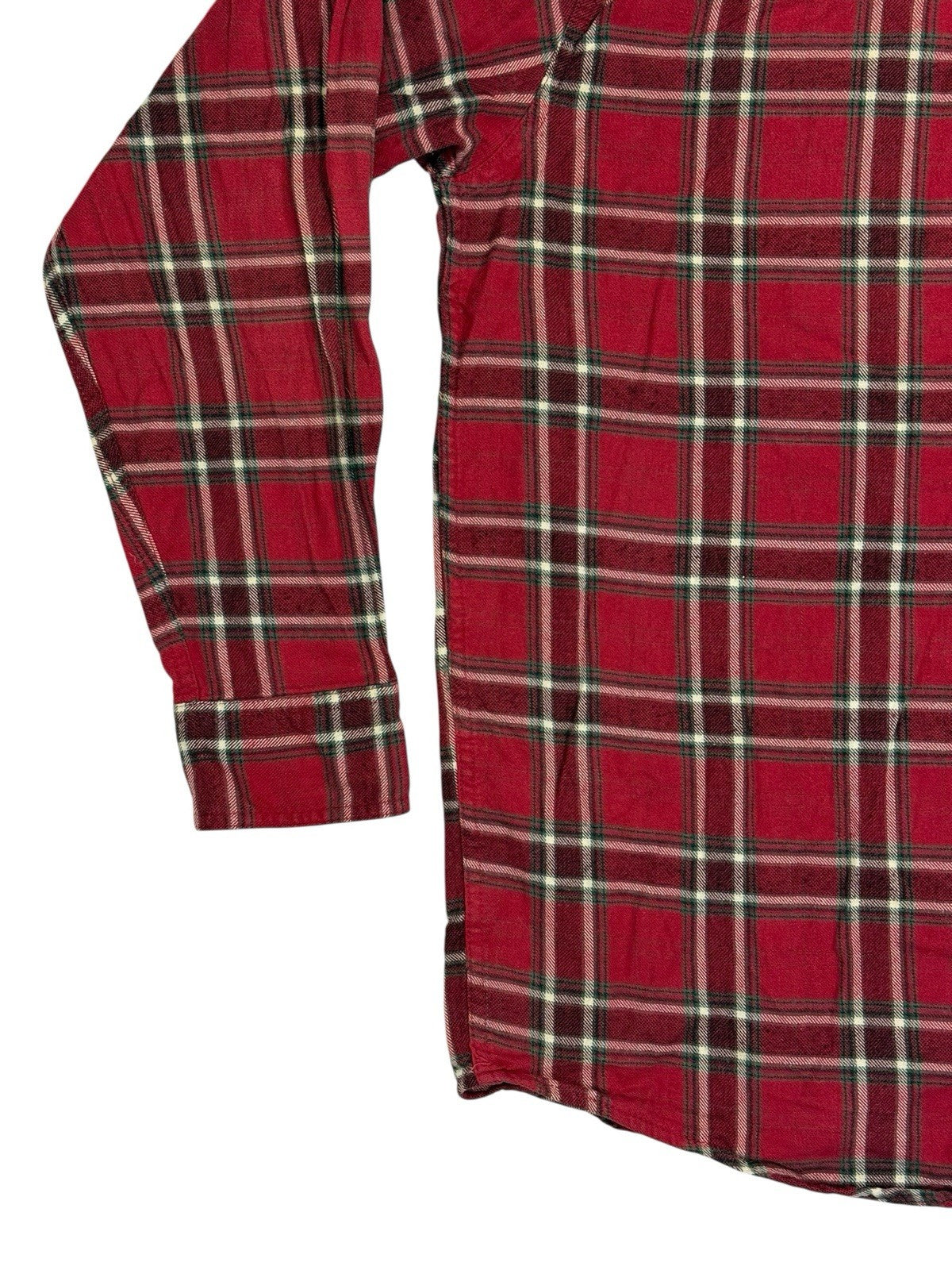 Wrangler Red Plaid Cotton Collared Shirt Large
