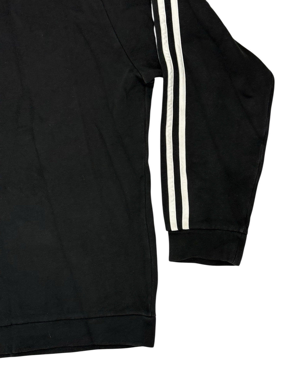 Adidas Black Printed 3 Stripe Hoodie Large