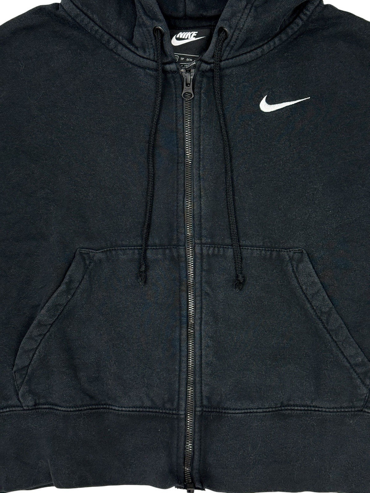 Nike Black Cropped Zip Hoodie Jacket XS