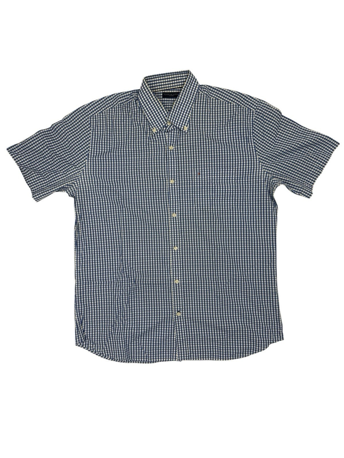 Tommy Hilfiger Blue Check Short Sleeve Shirt Large