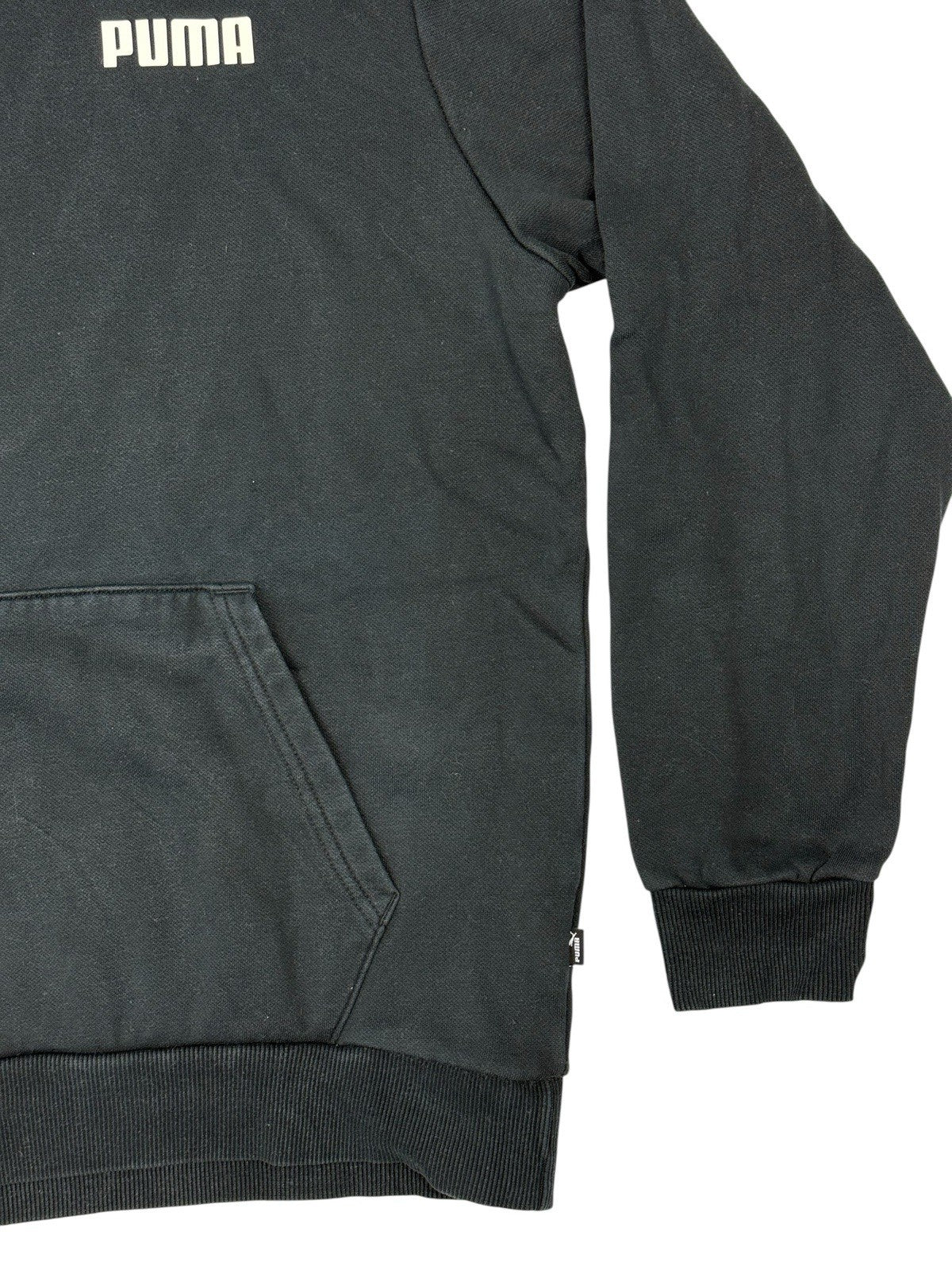 Puma Black Printed Logo Hoodie Medium