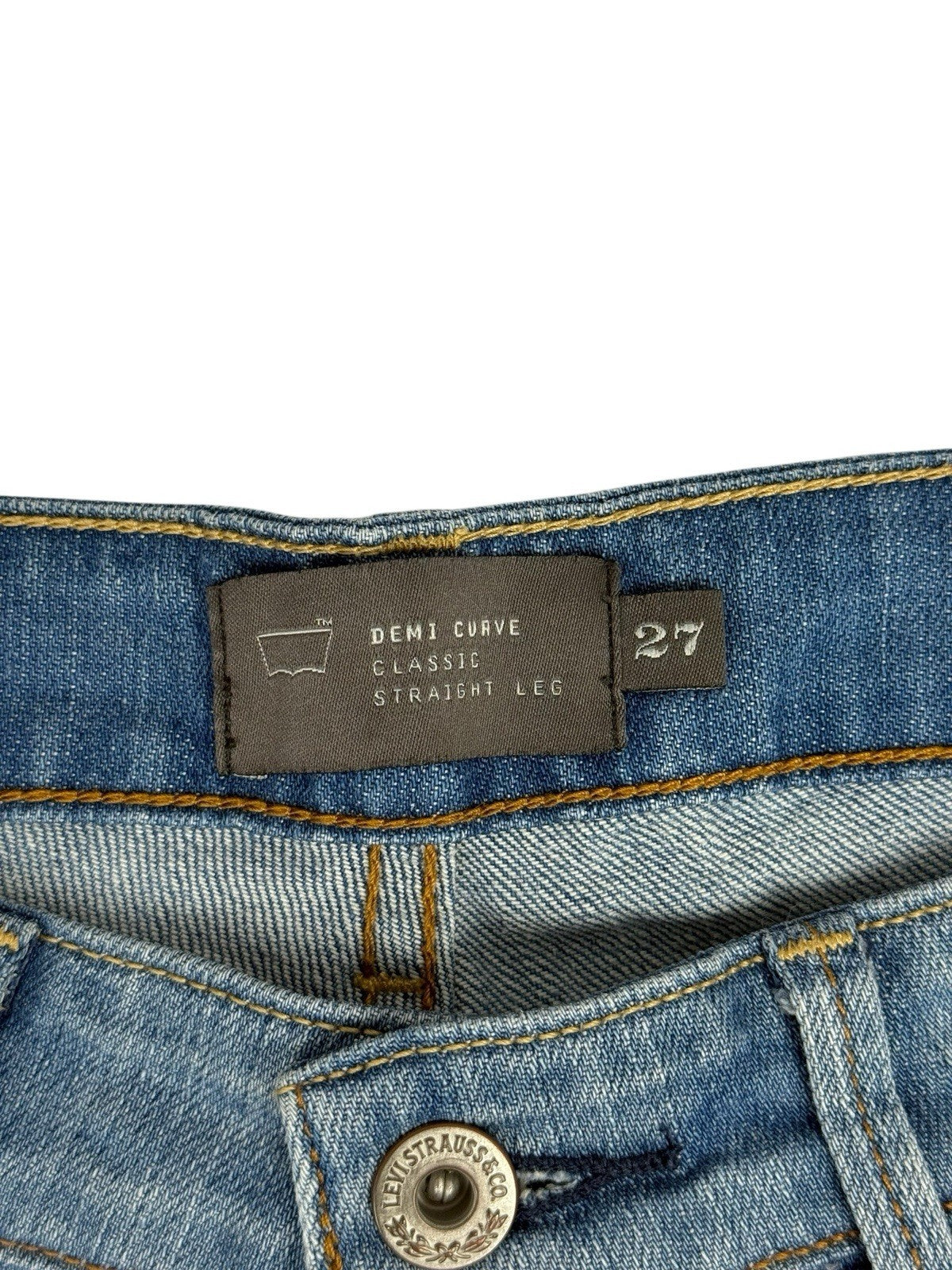 Levi's Blue Demi Curve Classic Straight Leg Jeans 27W 30L