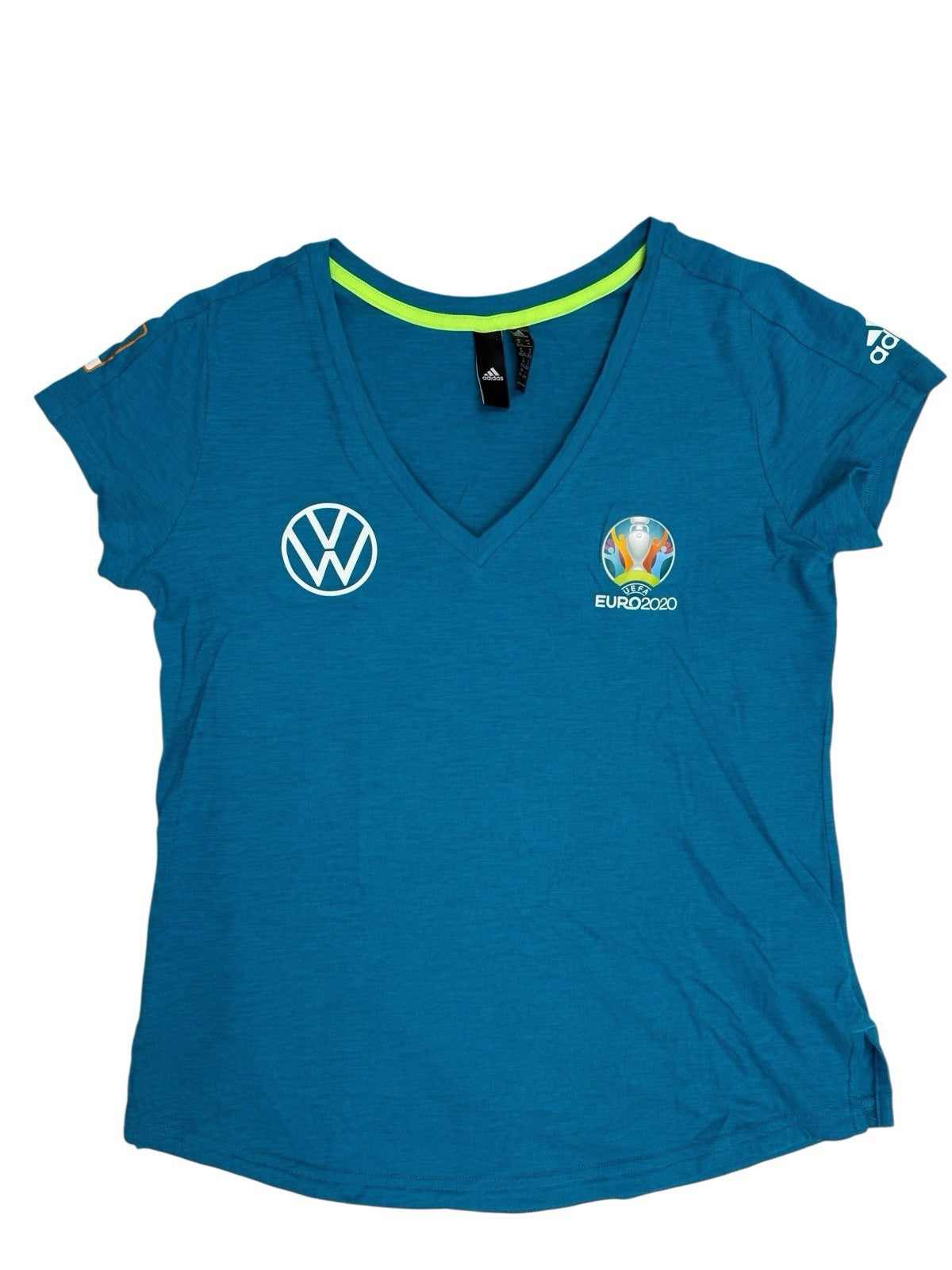 Adidas Blue V Neck Euro 2020 Volunteer Top Medium