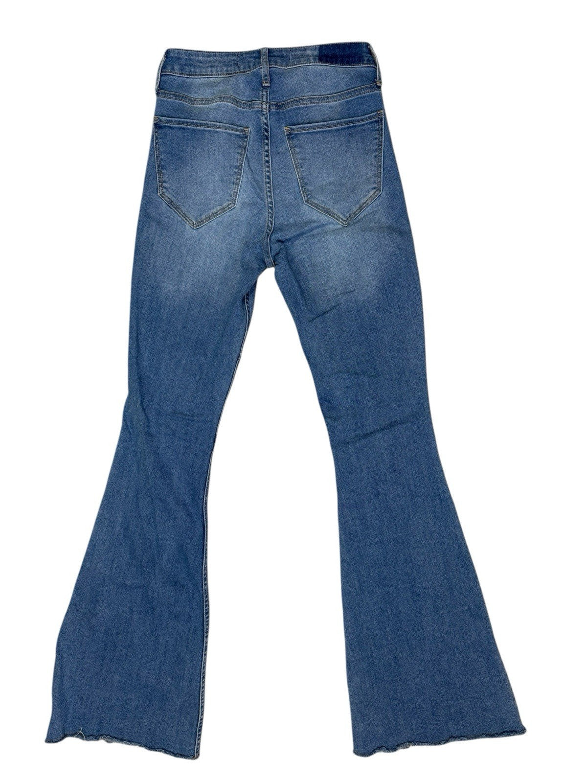 Hollister Blue High-Rise Flare Patchwork Jeans 26W 31L