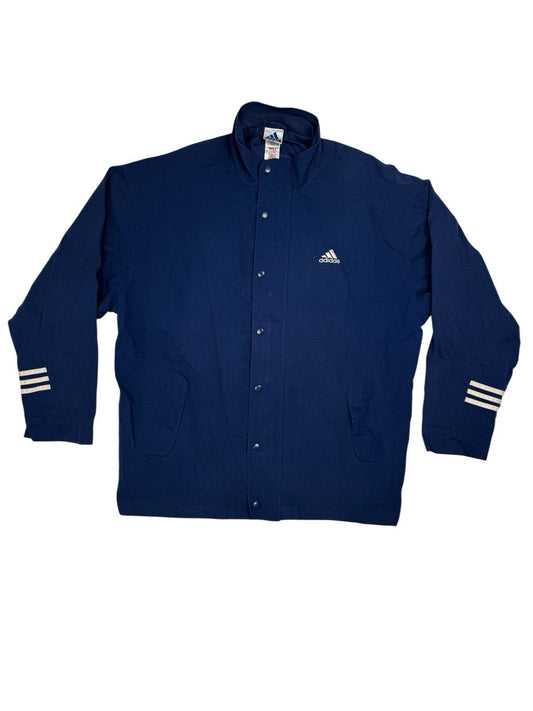 Adidas Vintage Blue Zip Lined Jacket Large