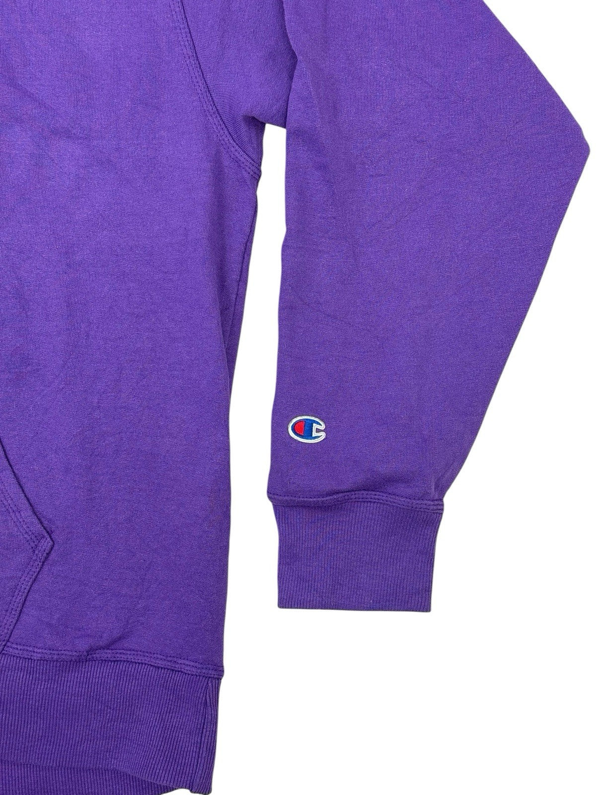 Champion Purple Spell Out Embroidered Hoodie XL