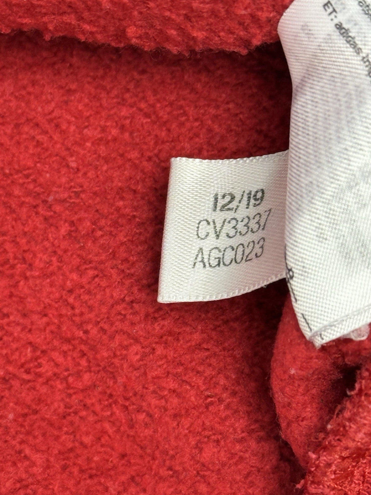 Adidas Red Embroidered Pinstripe Hoodie Large