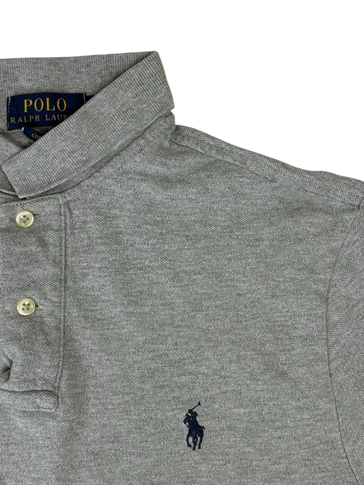 Polo Ralph Lauren Grey Custom Fit Polo Top Small