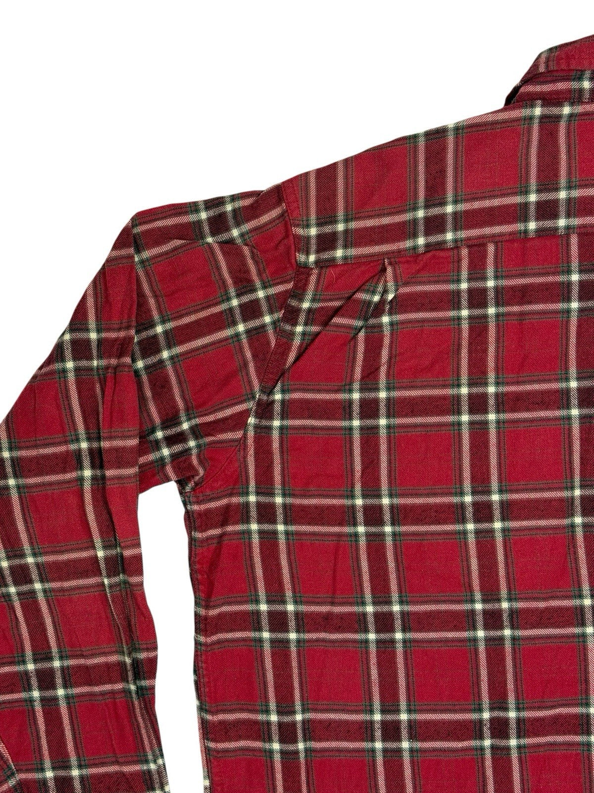 Wrangler Red Plaid Cotton Collared Shirt Large