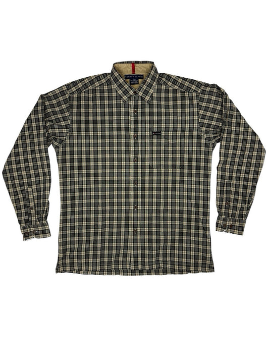 Tommy Hilfiger Retro Beige Plaid Cotton Shirt Medium