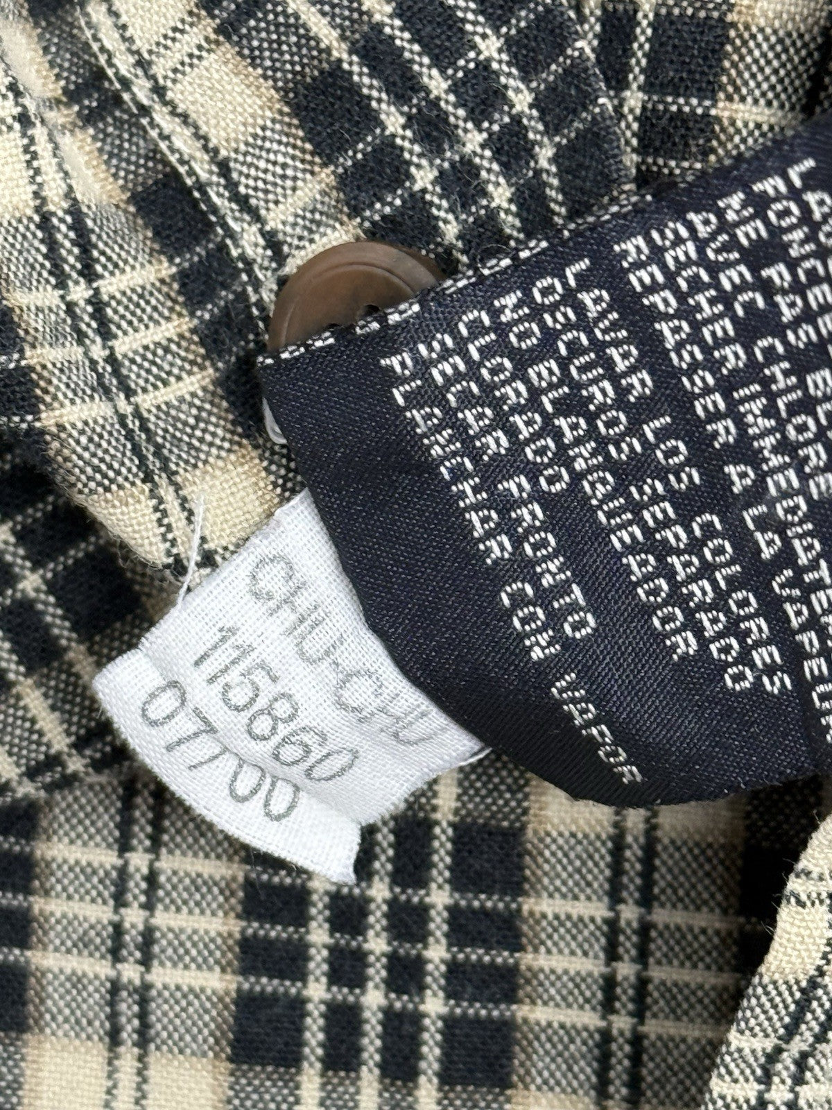 Tommy Hilfiger Retro Beige Plaid Cotton Shirt Medium