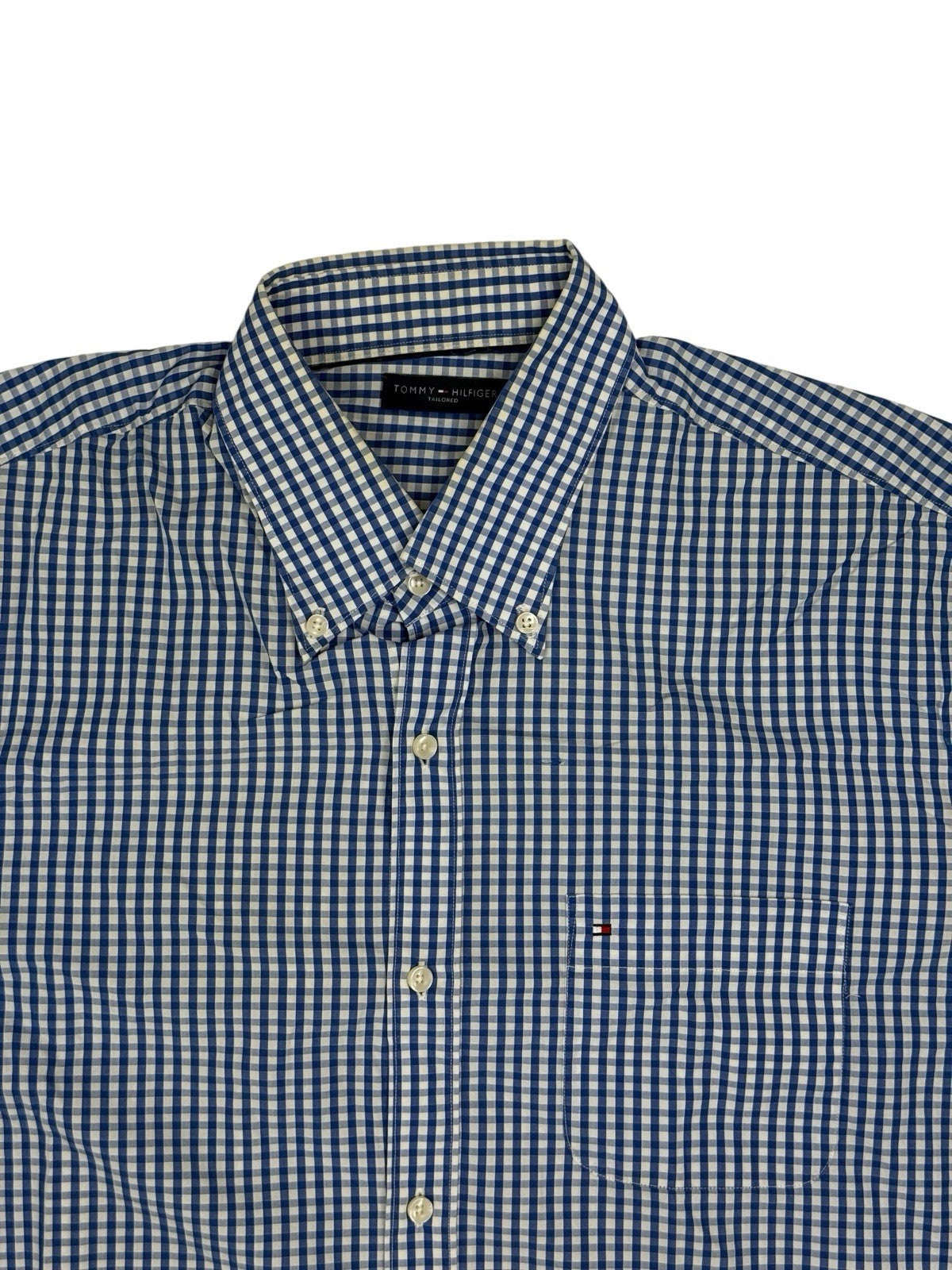 Tommy Hilfiger Blue Check Short Sleeve Shirt Large