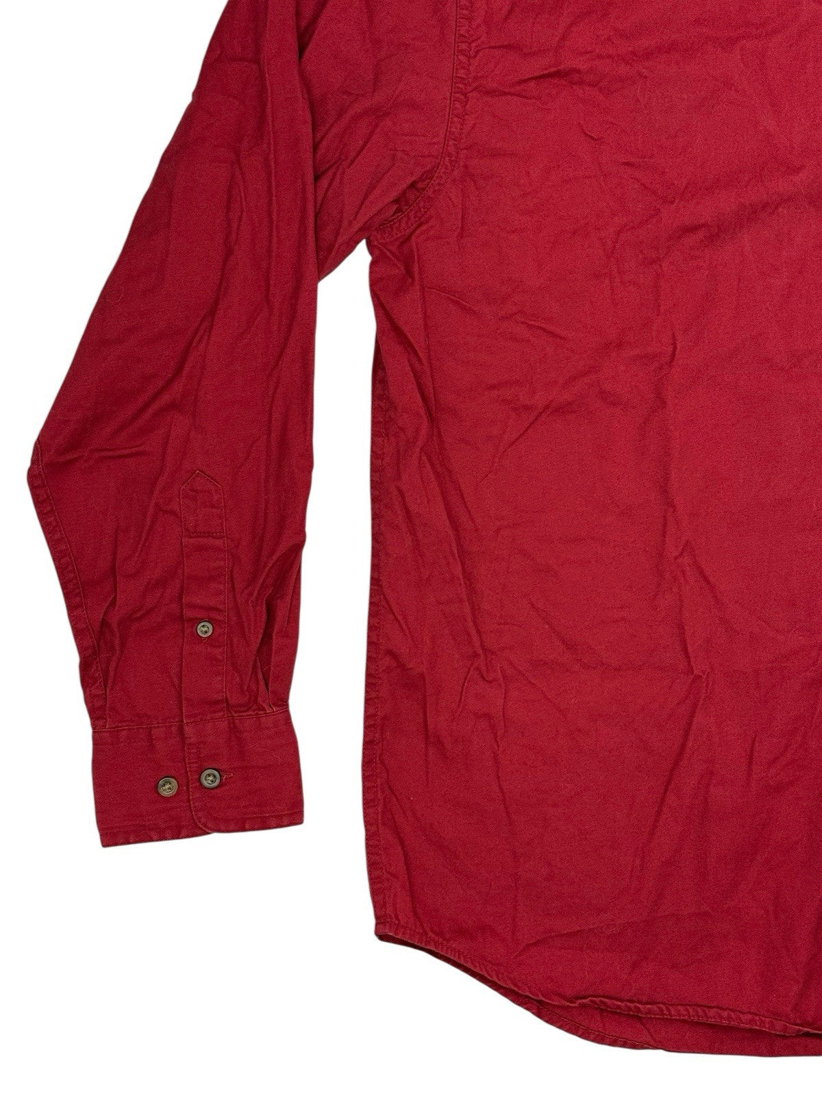 Eddie Bauer Red Cotton Relaxed Fit Collared Shirt Medium