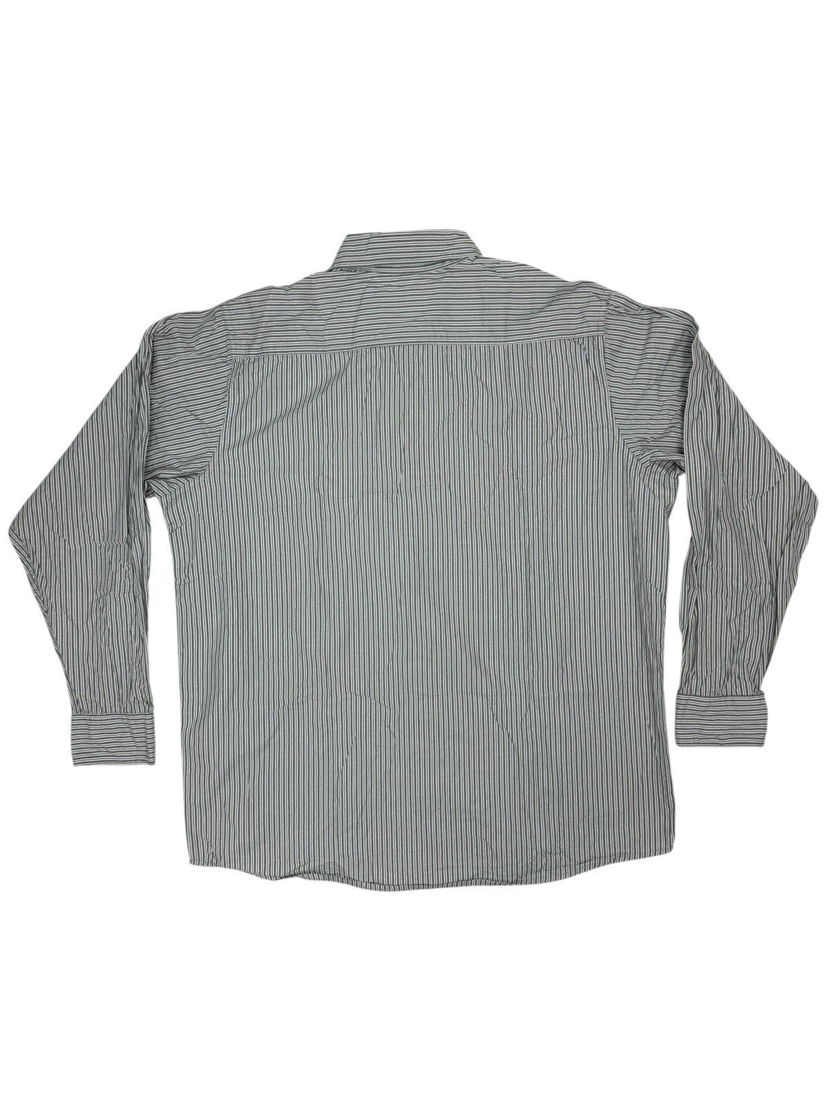 Wrangler Grey Striped Collared Cotton Shirt XL