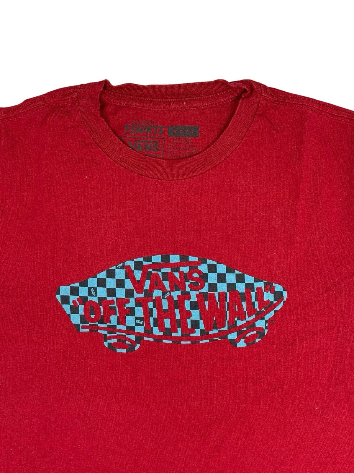 Vans Red Off The Wall Printed Top Boys XL