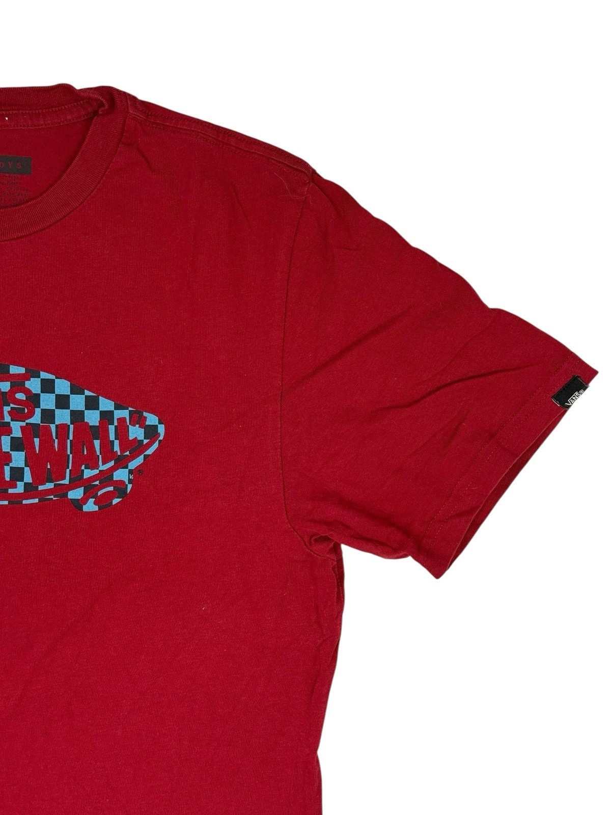 Vans Red Off The Wall Printed Top Boys XL