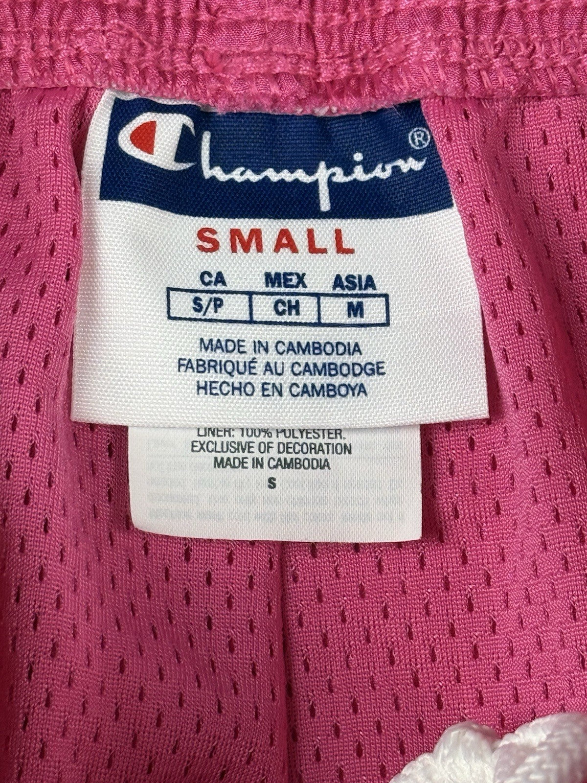 Champion Pink Heritage Retro Colourway Lined Sports Shorts Small