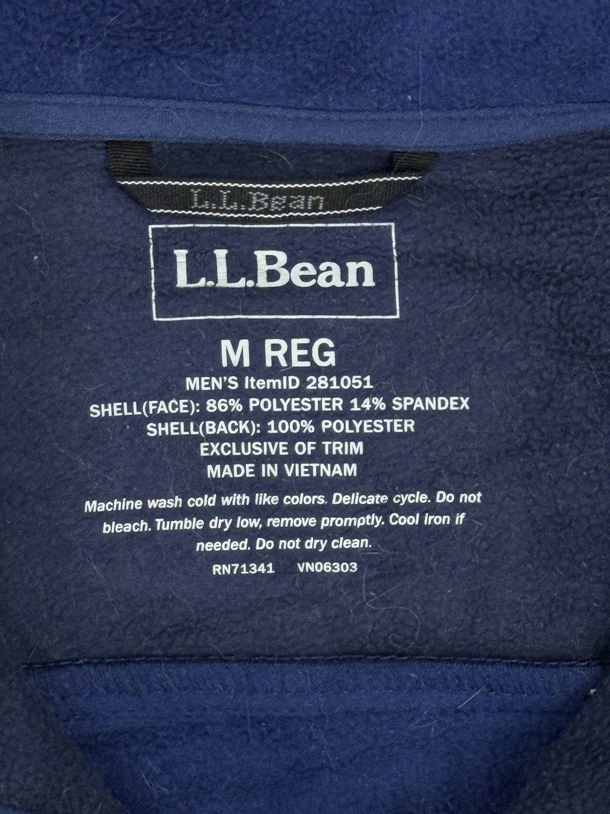 LL Bean Blue Softshell Fleece Jacket Medium