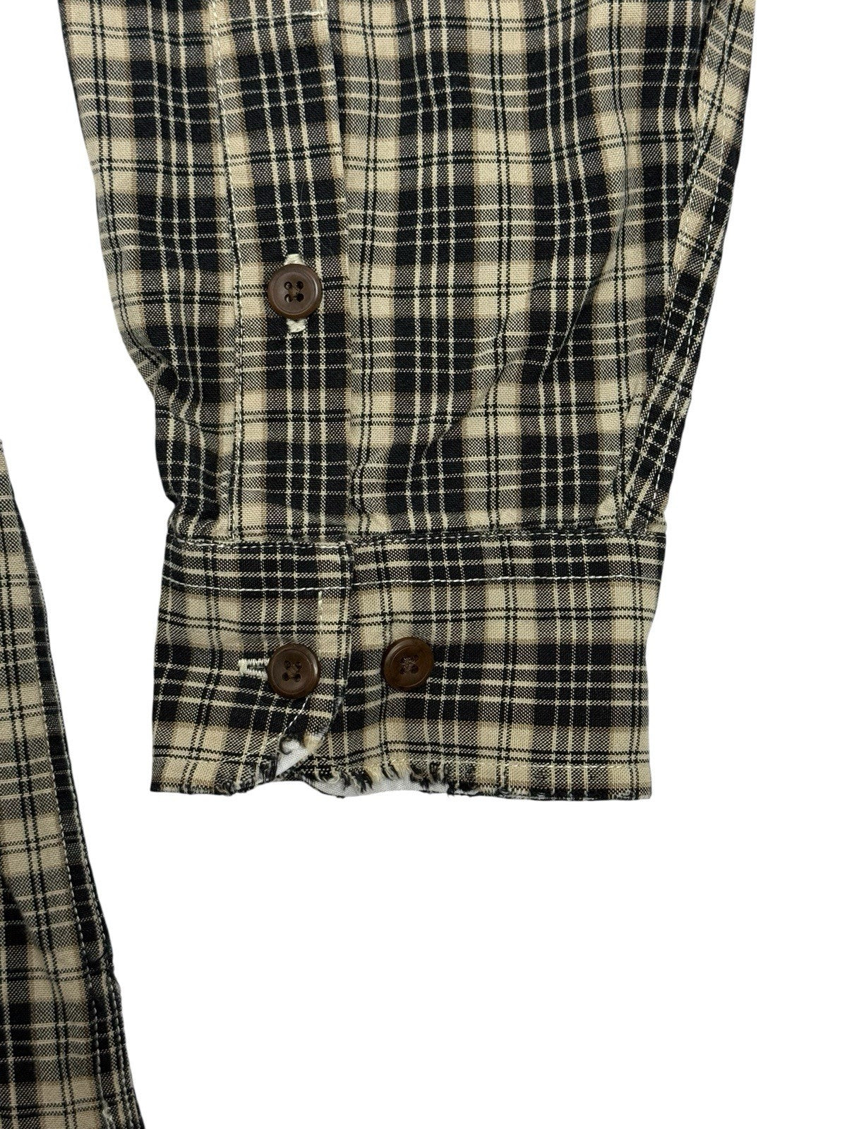 Tommy Hilfiger Retro Beige Plaid Cotton Shirt Medium