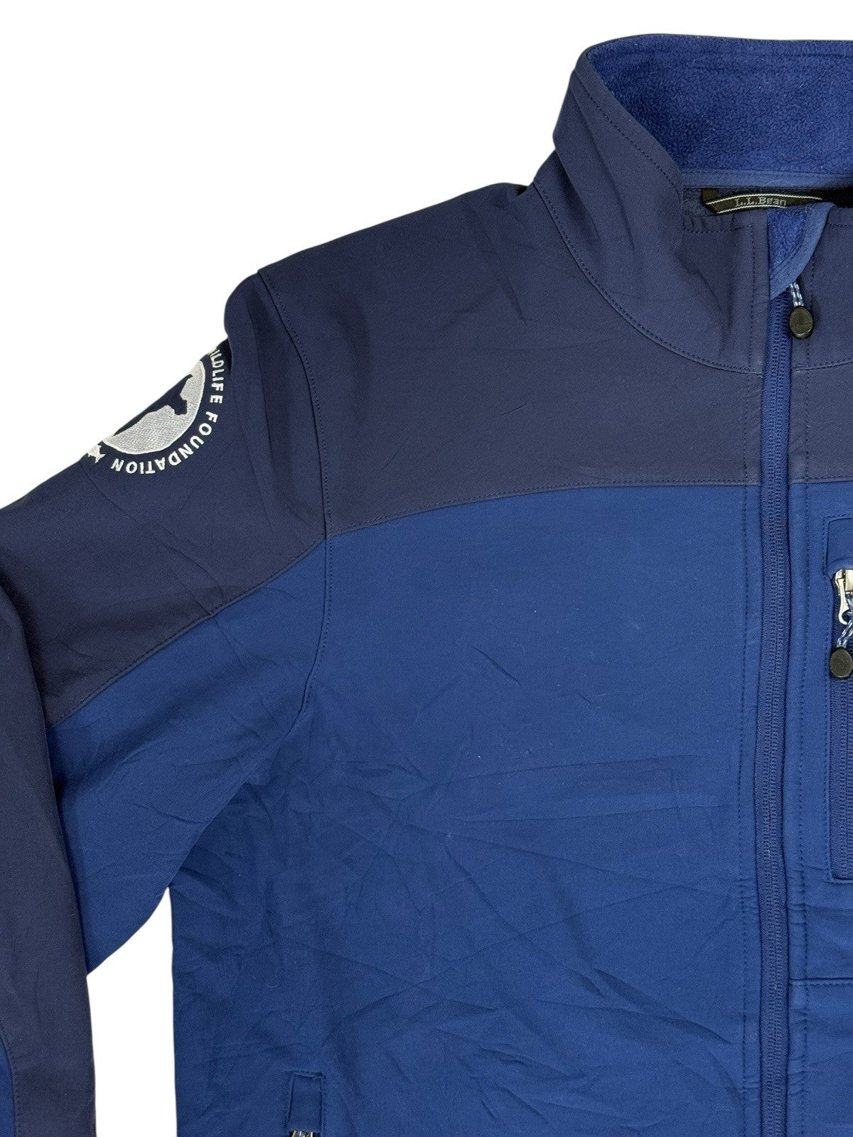 LL Bean Blue Softshell Fleece Jacket Medium