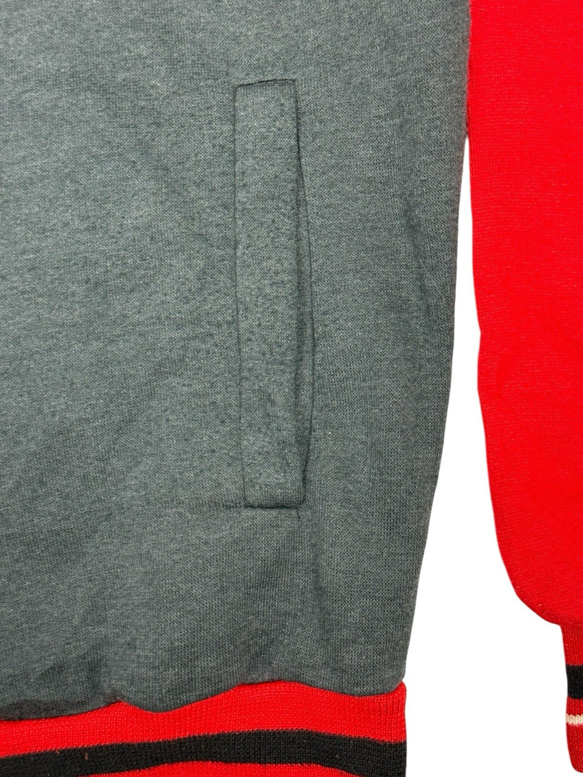 Nike Vintage Grey and Red Zip Bomber Jacket Medium