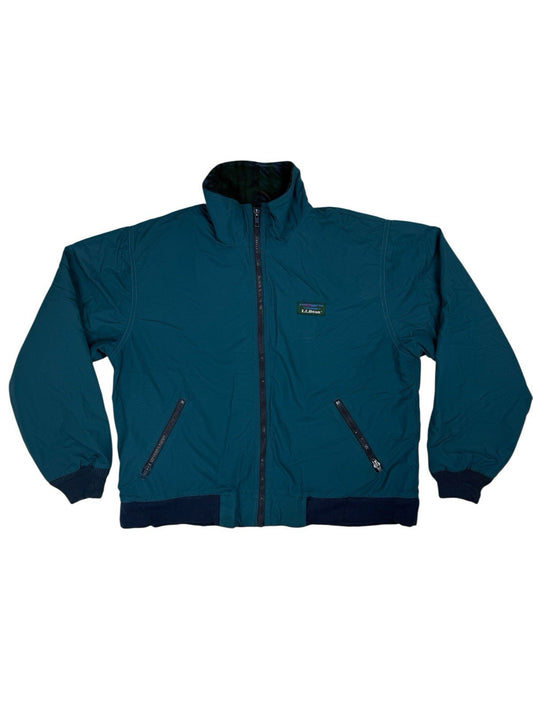 LL Bean Green Vintage Warm Up Zip Jacket Small