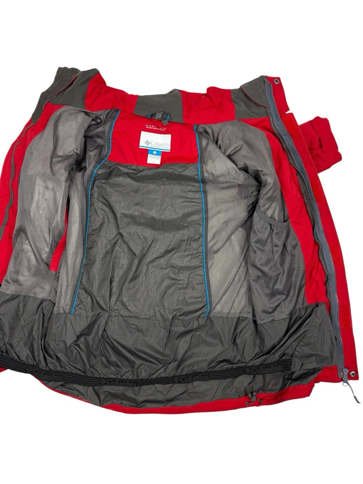 Columbia Red Omni-Tech Zip Rain Jacket Medium
