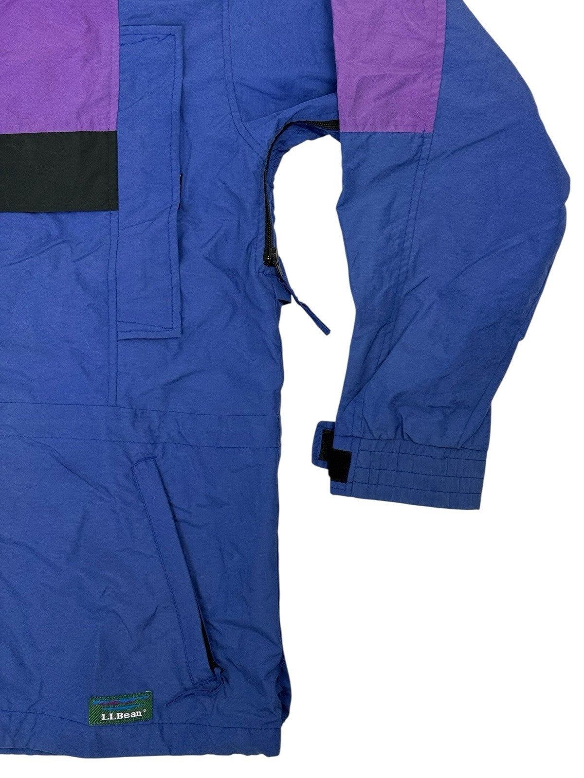 LL Bean Vintage Blue Sunbuster Zip Jacket Medium