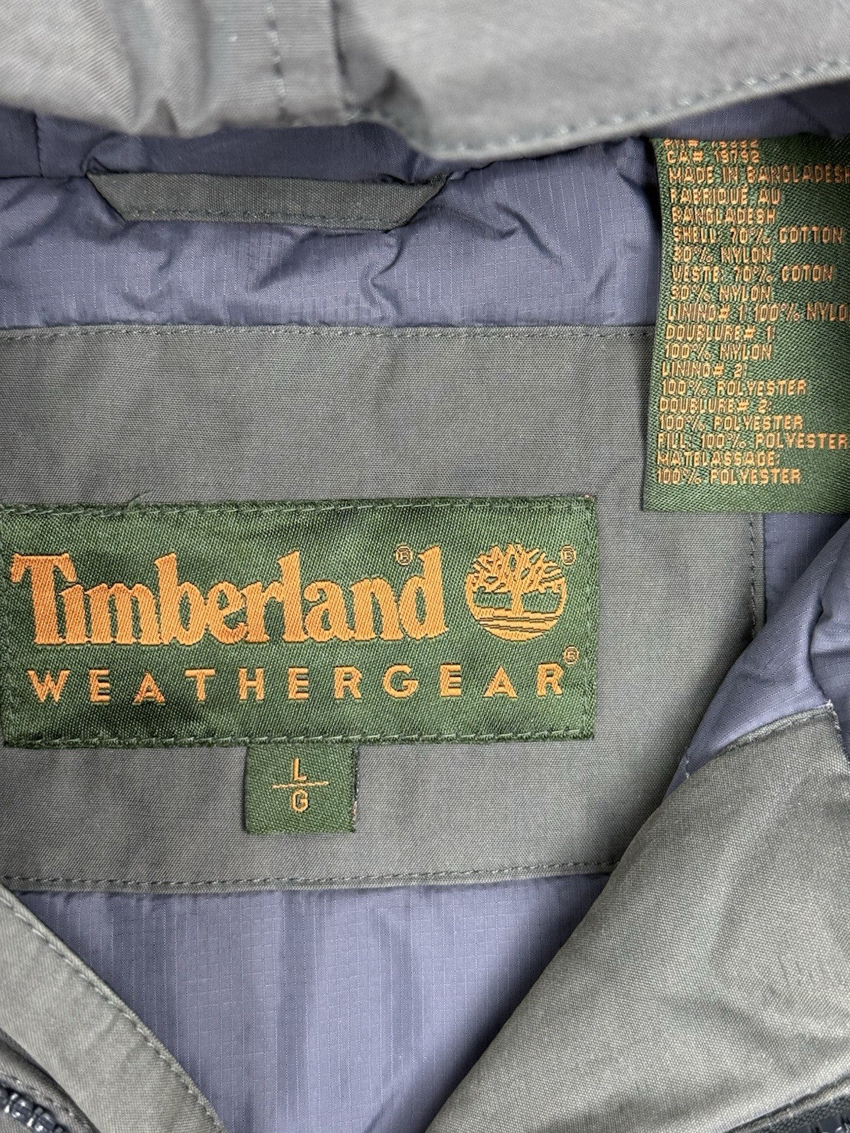 Timberland Green Weathergear Insulated Zip Jacket Large