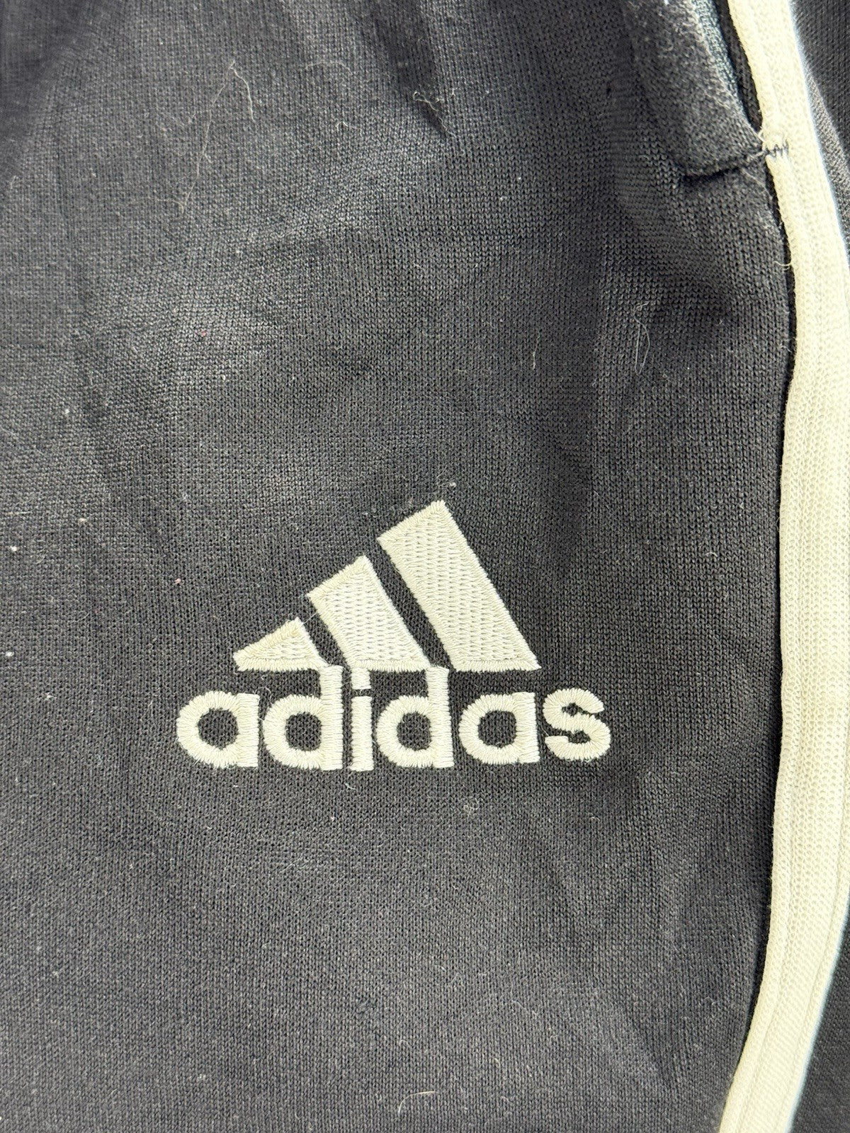 Adidas Vintage Black Polyester Track Trousers 44/46