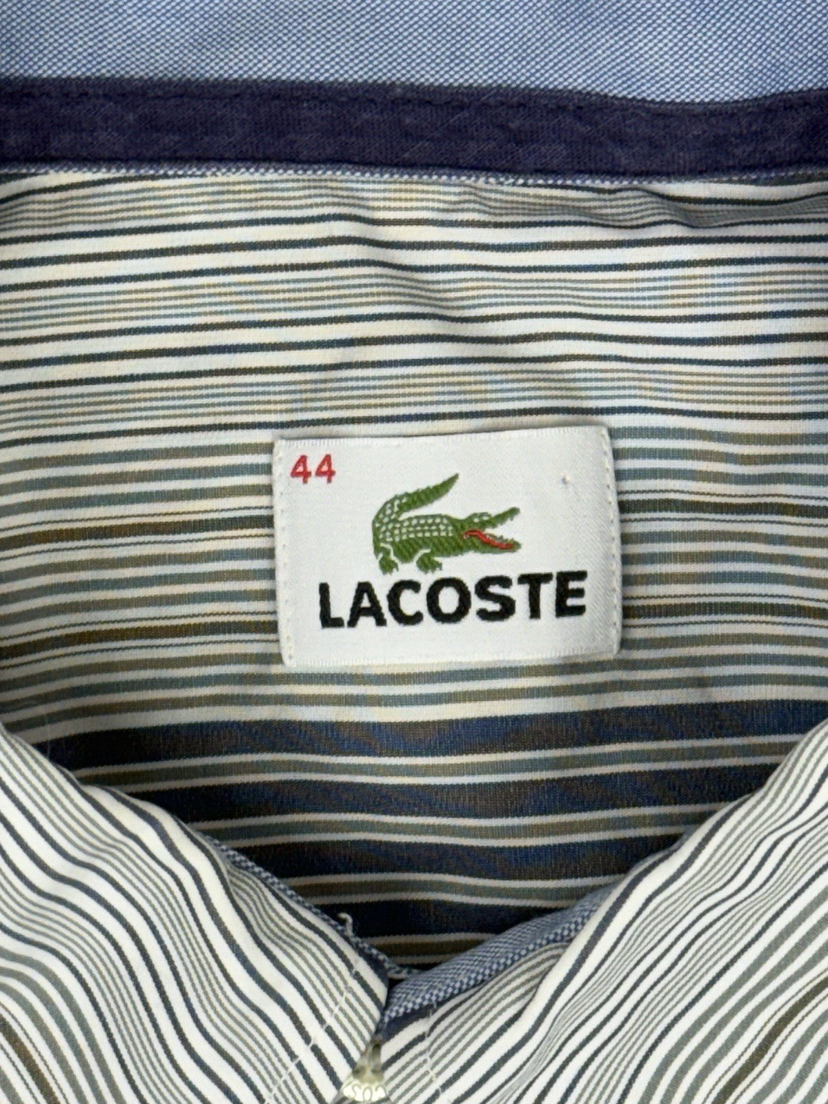 Lacoste Retro Blue Striped Shirt Large