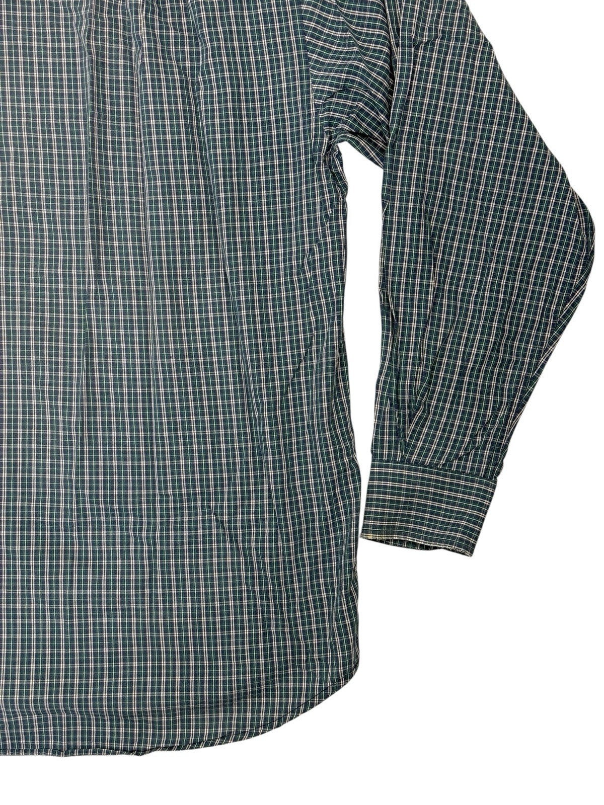 Lacoste Chemise Green Plaid Collared Shirt Large