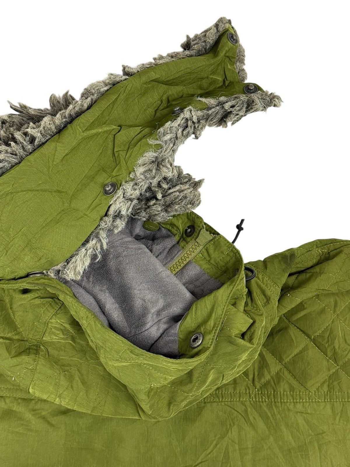 LL Bean Green Vintage Hooded Pullover Jacket Small