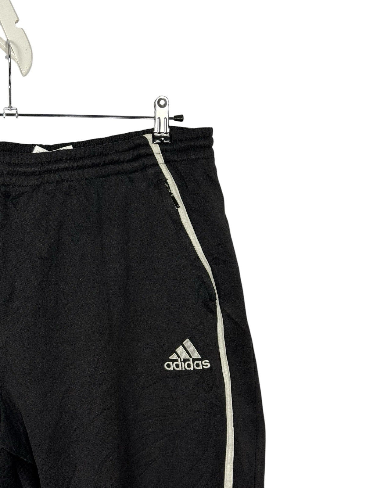 Adidas Vintage Black Polyester Track Trousers 44/46