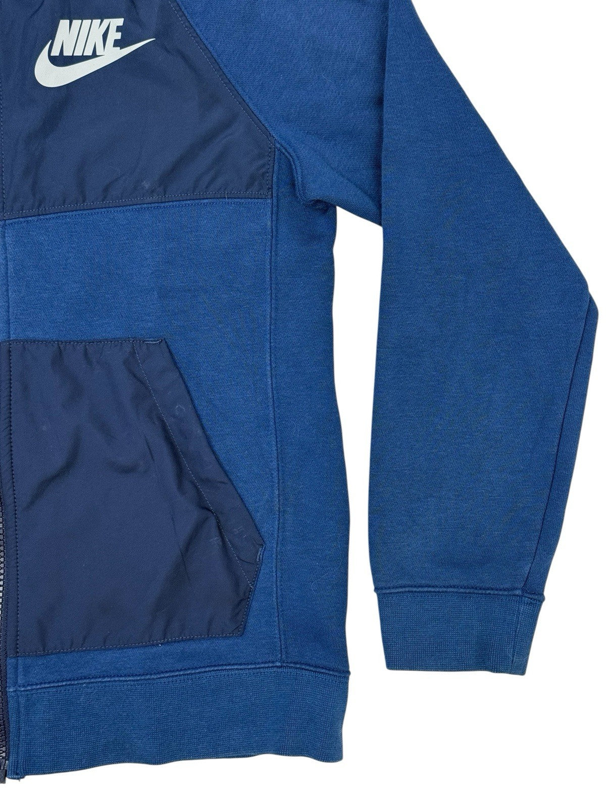 Nike Blue Zip Hooded Jacket Size Youth Medium