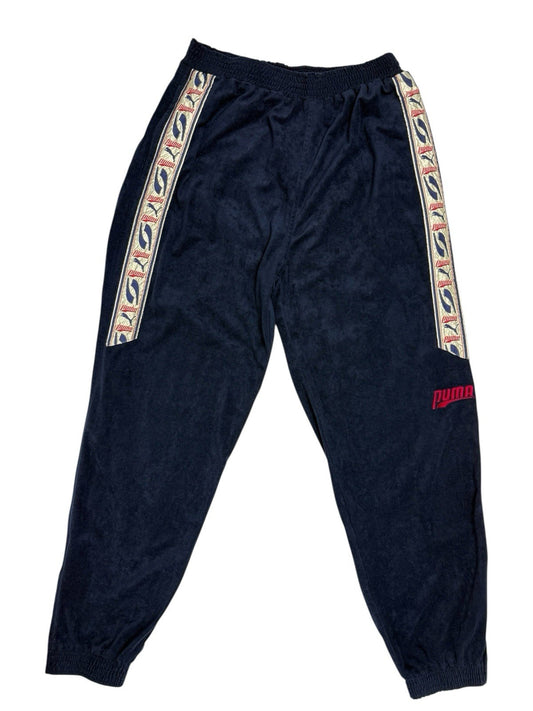 Puma Vintage Blue Velour Tracksuit Bottoms Medium