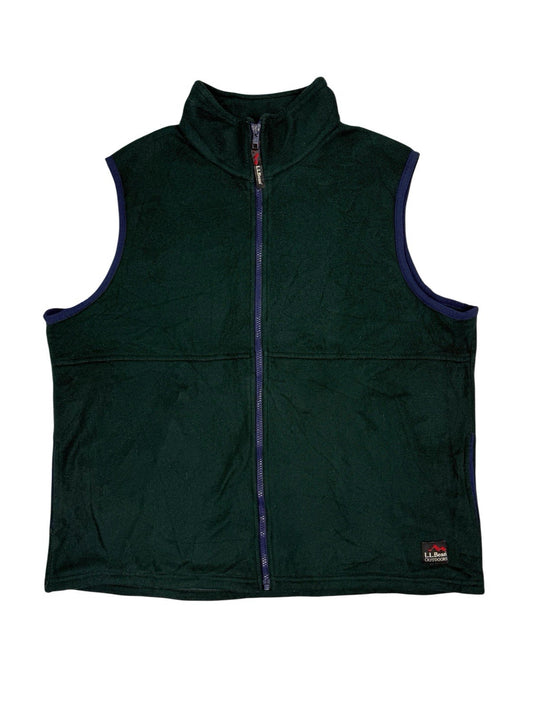 LL Bean Green Micro Pile Fleece Gillet Bodywarmer XL