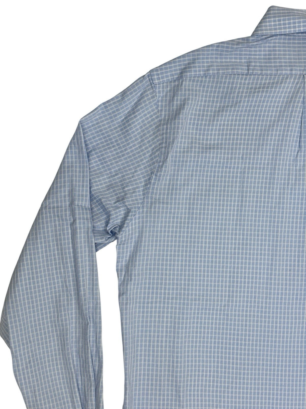 Chaps Blue Check Long Sleeve Collared Shirt Large (16in Collar)