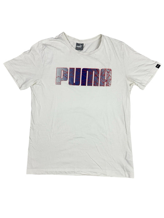 Puma Retro White Printed Top Medium