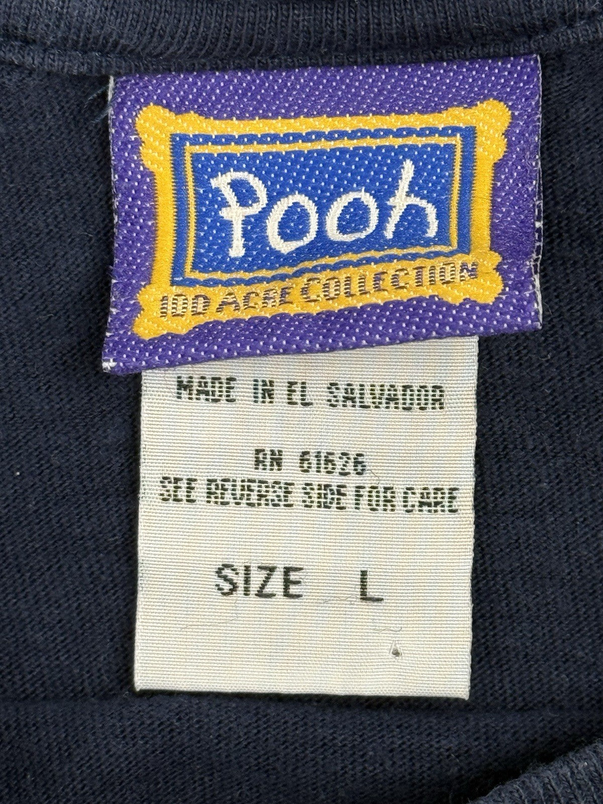 Disney Vintage Blue Winnie the Pooh Embroidered Top Large