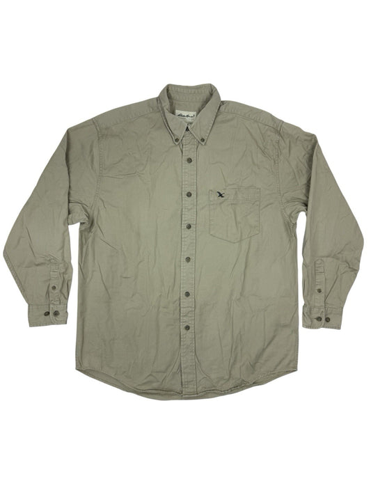 Eddie Bauer Beige Heavy Cotton Collared Shirt Medium