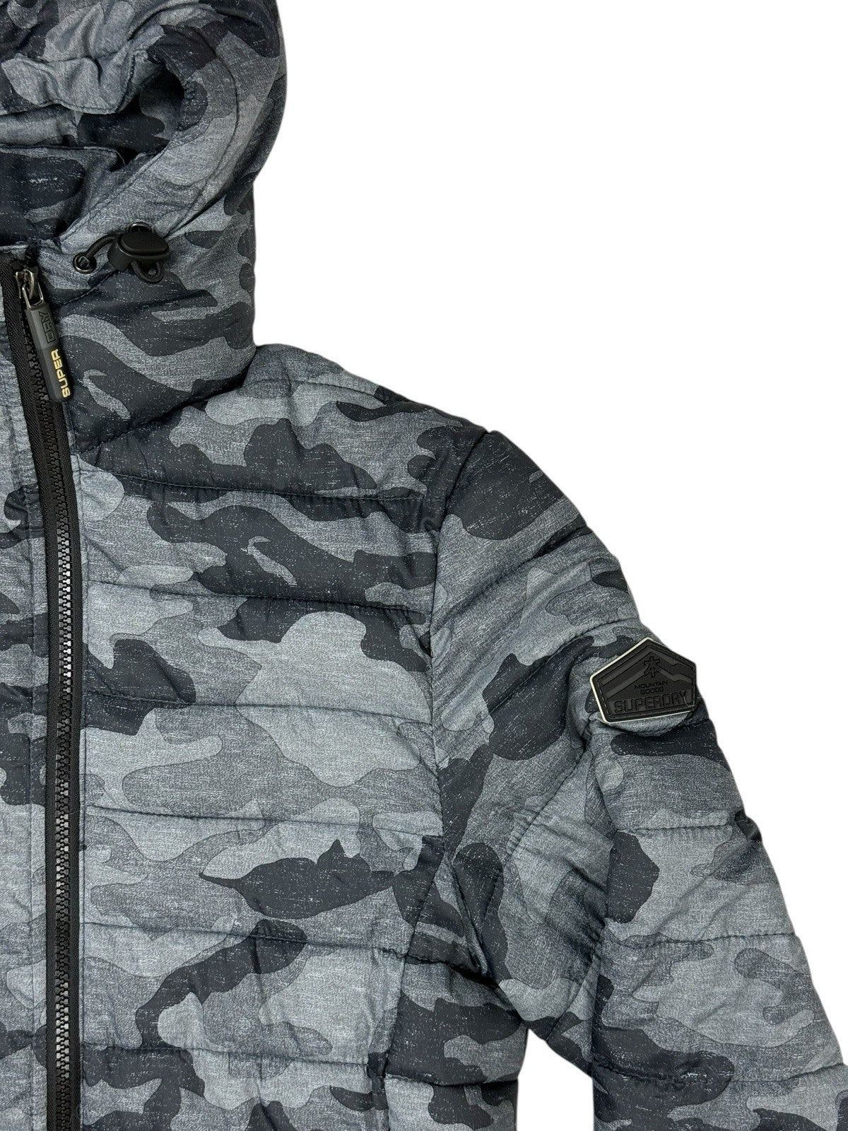 Superdry Grey Camo Fuji Puffer Jacket Medium