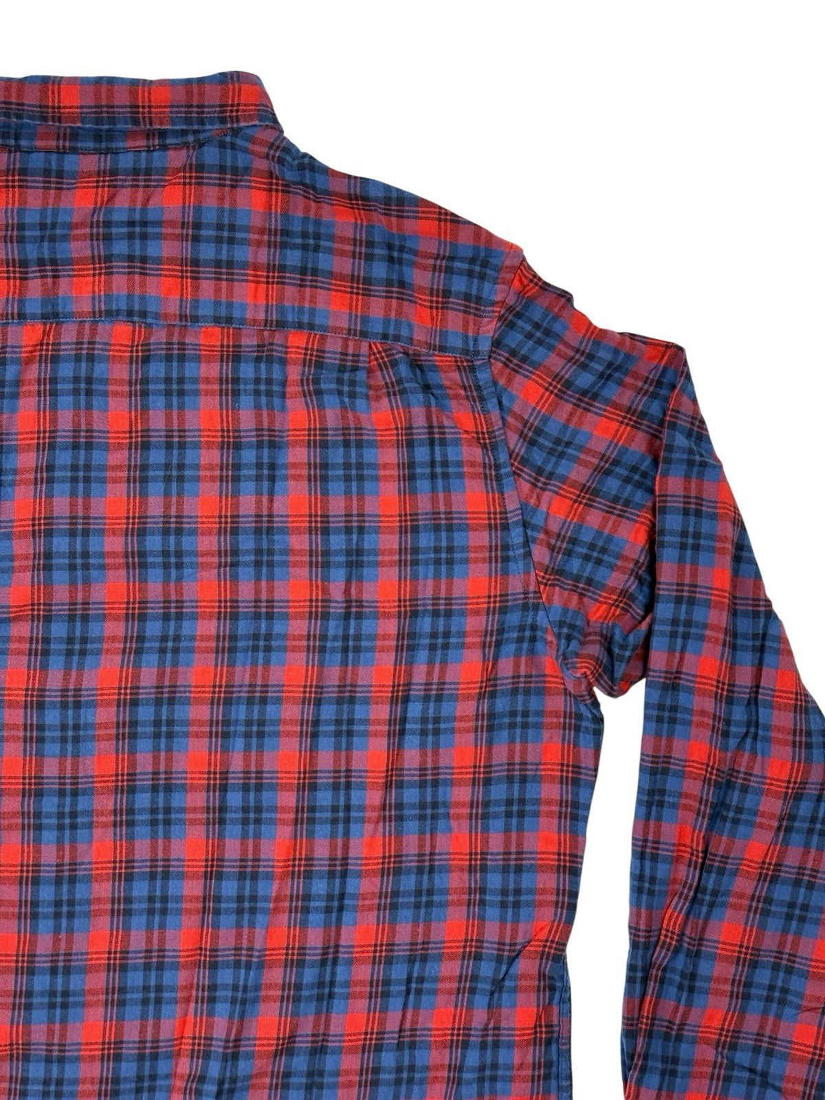 Chaps Retro Blue Plaid Cotton Collared Shirt XL
