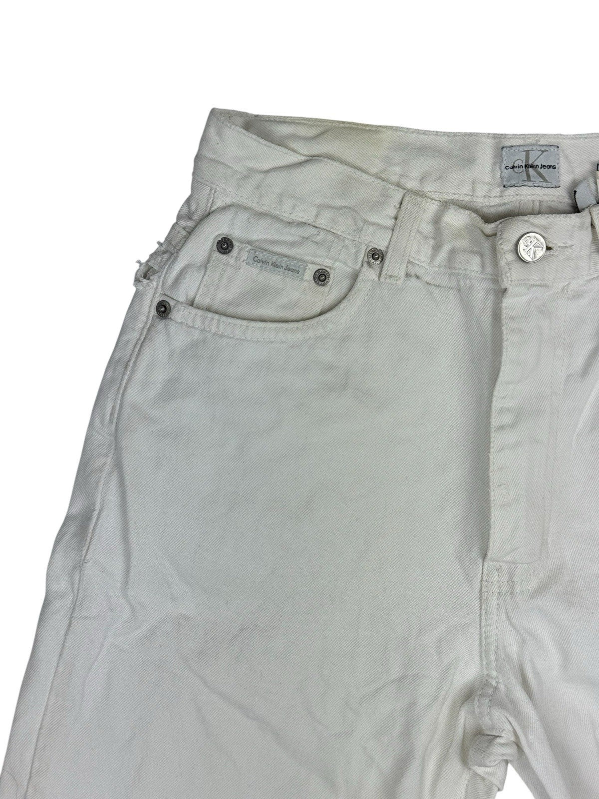 Calvin Klein White Cut Off Jean Shorts Size 10 (28W)